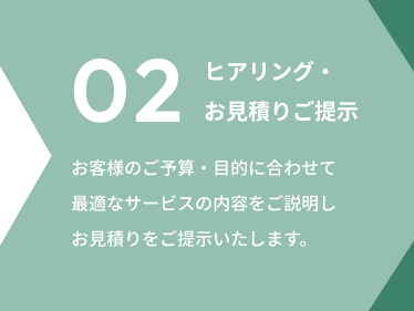 02 ヒアリング・お見積り提示